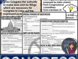 Legislative Branch Worksheet Also U S Legislative Branch Congress Powerpoint and Guided Notes