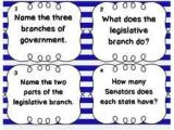 Legislative Branch Worksheet and Three Branches Of Government Review Task Cards Set Of 20