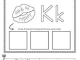 Letter K Worksheets for Kindergarten and Picture Letter Match Letter K Worksheet