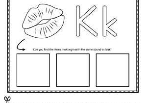 Letter K Worksheets for Kindergarten and Picture Letter Match Letter K Worksheet