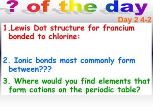 Lewis Dot Structure Ionic Bonds Worksheet together with Of the Day Day Lewis Dot Structure for Francium Bonded to Chlorine