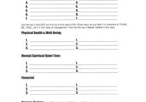 Life Skills Worksheets Pdf and Personal Values Worksheets Intoysearch