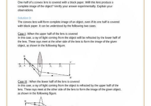 Light Refraction and Lenses Physics Classroom Worksheet Answers Along with Ncert solutions for Class 10 Science Chapter 10 Light Reflection