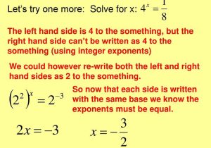 Linear Equation Problems Worksheet Also 1 X3 8 Aim How Do We solve Exponential Equation Ppt D