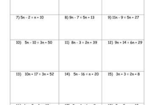 Linear Equations Review Worksheet with solving Equations Worksheets Double Sided Equations