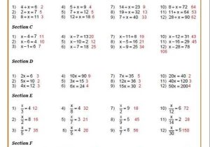 Linear Equations Worksheet or solving Linear Equations Worksheets Pdf