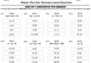 Linear Equations Worksheet with Fun Math Worksheet On solutions to Linear Equations See Numbers