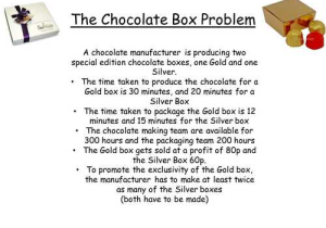 Linear Programming Worksheet with Linear Programming the Chocolate Box Problem Pptx Hi