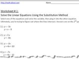 Linear Quadratic Systems Worksheet or Systems Of Equations by Substitution Worksheets