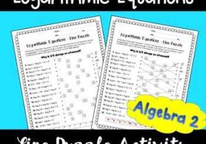 Logarithmic Equations Worksheet and Logarithms Puzzles Teaching Resources