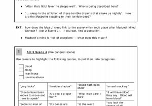 Macbeth Act 3 Vocabulary Worksheet together with Ks4 Macbeth