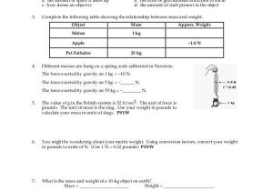 Mass and Weight Worksheet Answer Key Along with Free Worksheets Library Download and Print Worksheets