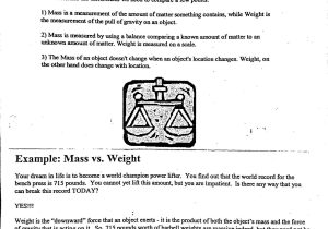 Mass Weight and Gravity Worksheet Answers Along with Mass Vs Weight Worksheet Choice Image Worksheet for Kids Maths