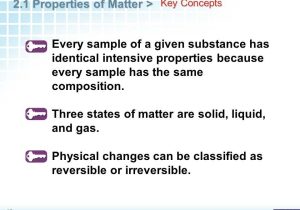Matter Properties and Changes Worksheet Answers or 2 1 Properties Of Matter 1 Copyright © Pearson Education Inc or
