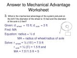 Mechanical Advantage and Efficiency Worksheet Also Mechanical Advantage and Efficiency Worksheet Gallery Work