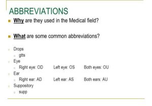 Medical Terminology Abbreviations Worksheet with Medical Abbreviations Both Eyes