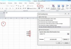 Menu Engineering Worksheet Excel and Microsoft Excel 2010 Create A Number formatting that Changed Based