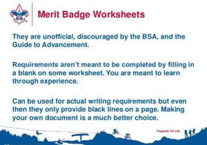 Merit Badge Worksheets and Resume