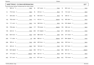 Metric Conversion Worksheet or Measurement Worksheet Metric Conversion Bing Images