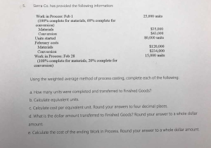 Metric Conversion Worksheet with solved 5 Sierra Co Has Provided the Following Informati