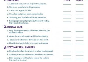 Middle School Health Worksheets Pdf and 8 Best Personal Hygiene Images On Pinterest