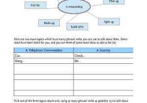 Mind Map Worksheet Also Phrasal Verb Mind Map Phrasal Verbs On Three topics