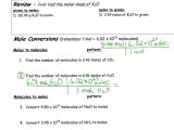 Mole to Grams Grams to Moles Conversions Worksheet Answers with the Mole Converting From Moles to Molecules