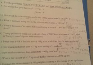 Momentum Problems Worksheet Answers Also Worksheet Work and Power Problems Worksheet Math for Kids