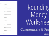 Money Worksheets for 2nd Grade Along with Rounding Money Worksheet