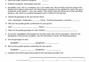 Monohybrid Cross Problems Worksheet with Answers with In Plete Dominance Worksheet Choice Image Worksheet for Kids In