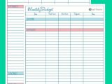 Monthly Budget Worksheet Printable Also Blank Monthly Bud Worksheet