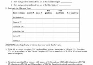 Most Common isotope Worksheet 1 Along with isotope Worksheets Kidz Activities