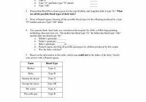 Multiple Alleles Blood Type Worksheet Answers or In Plete and Codominance Worksheet Multiplication Worksheets