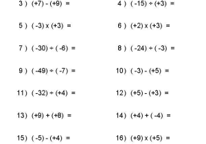 Multiplying and Dividing Integers Worksheet 7th Grade and Math Worksheets Integers Word Problems Best A Worksheet that Can