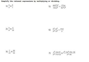 Multiplying and Dividing Rational Expressions Worksheet Answer Key or Worksheet Simplify Rational Expressions Multiply and Divide