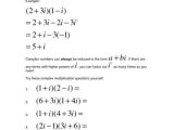 Multiplying Complex Numbers Worksheet and Imaginary Numbers Worksheet