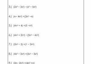 Multiplying Monomials and Polynomials Worksheet Along with Adding and Subtracting Polynomials Worksheets and Answers
