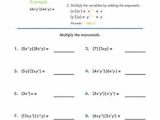 Multiplying Monomials and Polynomials Worksheet and 10 Best Alg Polynomials Images On Pinterest