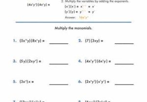 Multiplying Monomials and Polynomials Worksheet and 10 Best Alg Polynomials Images On Pinterest