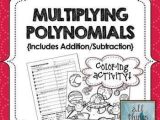 Multiplying Monomials and Polynomials Worksheet or Multiplying Polynomials Foil Coloring Activity