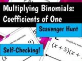 Multiplying Polynomials Worksheet 1 Answers and Multiplying Binomials Foil Scavenger Hunt Activity
