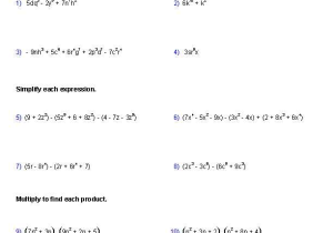 Multiplying Polynomials Worksheet together with Polynomial Functions Worksheets Algebra 2 Worksheets