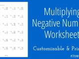 Multiplying Two Digit Numbers Worksheet and Multiplying Negative Numbers Worksheet