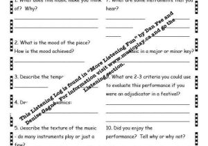 Music Worksheets for Middle School together with 83 Best Music Listening Activities Images On Pinterest