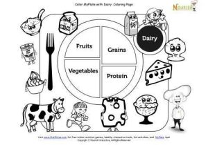 My Plate Worksheets or Printable My Plate Dairy Coloring Sheet