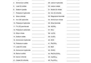 Naming Ions and Chemical Compounds Worksheet 1 and Chemistry Worksheet Naming and Writing Pounds Kidz Activities