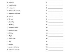 Naming Ions and Chemical Compounds Worksheet 1 with Chemistry Naming Worksheet Kidz Activities