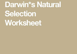 Natural Selection Worksheet Also Darwin S Natural Selection Worksheet School Pinterest