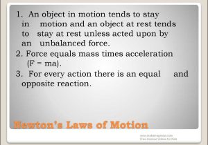 Newton's Laws Of Motion Worksheet Answers with Newtons Laws Of Motion Online Presentation