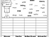 Noun Verb Adjective Adverb Worksheet or Pleasing Nouns Verbs Adjectives Worksheet 2nd Grade Parts